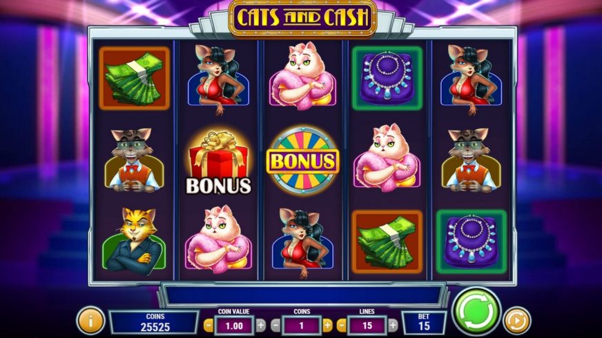 Cats and Cash slot screen 1