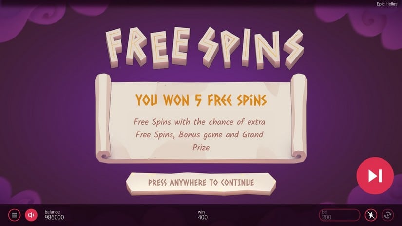 Epic Hellas slot screen 3