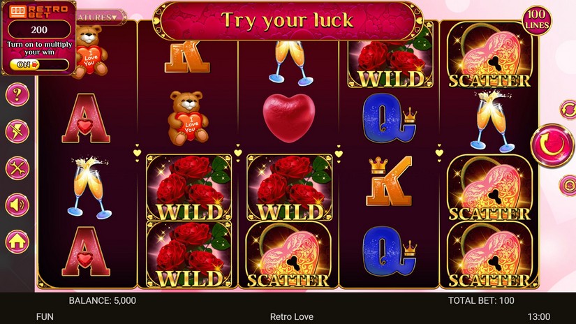 Retro Love slot screen 1