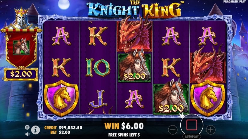 The Knight King slot screen 2