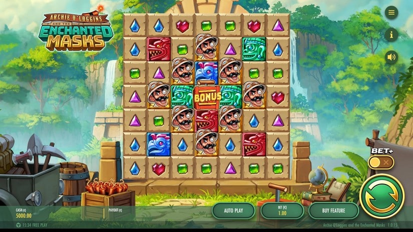 Archie O’Loggins and the Enchanted Masks slot screen 2
