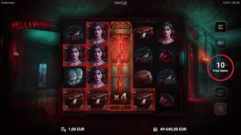 Hellevator slot screen 4