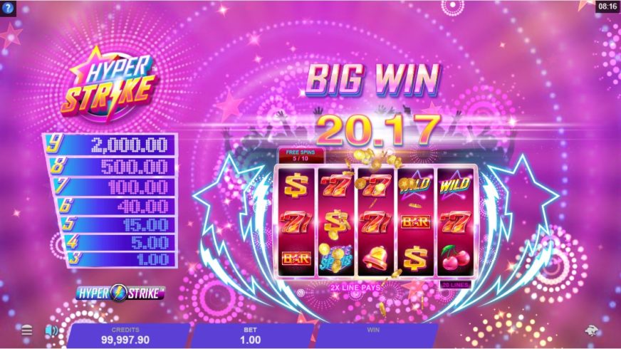 Hyper Strike slot screen 3
