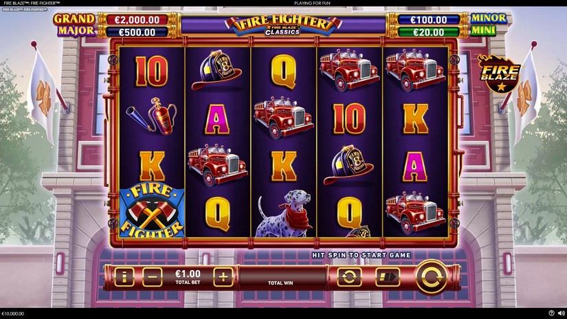 Fire Blaze Fire Fighter slot screen 1