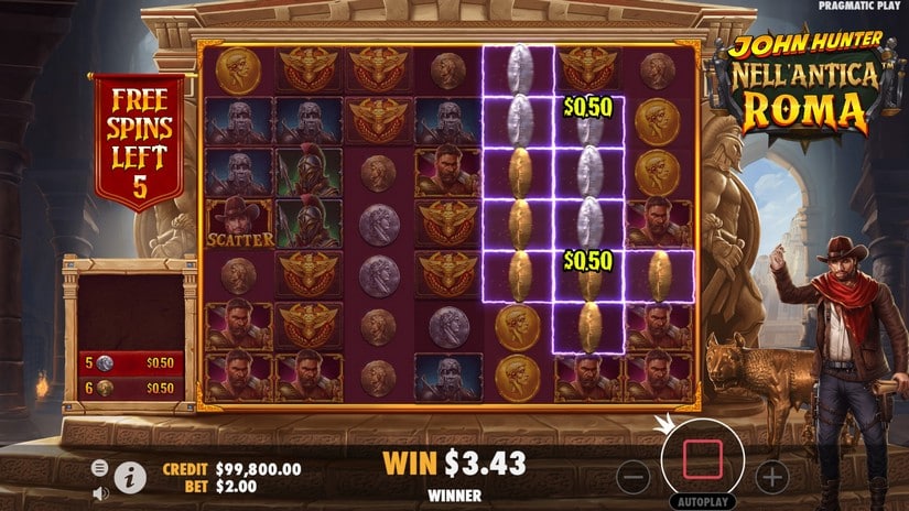 John Hunter Nell’Antica Roma slot screen 4