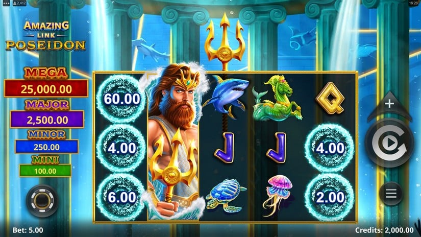 Amazing Link Poseidon slot screen 1