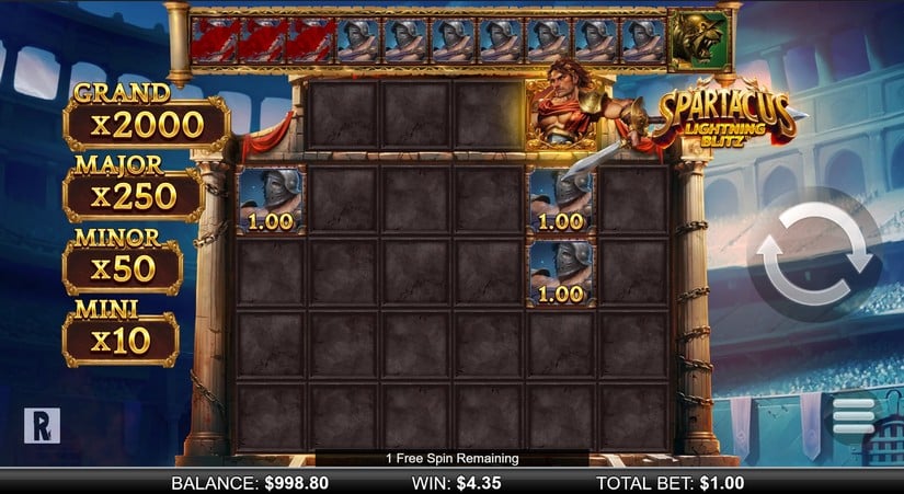 Spartacus Lightning Blitz slot screen 4