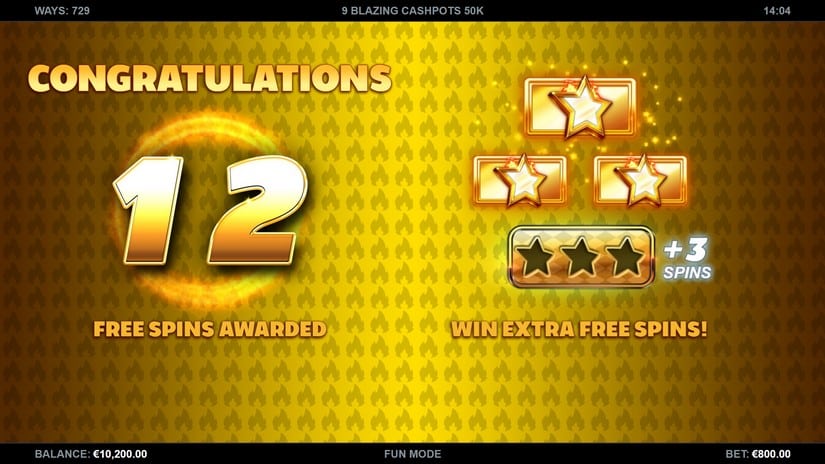 9 Blazing Cashpots 50K slot screen 2