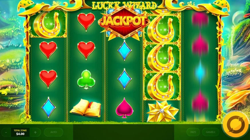 Lucky Wizard slot screen 1