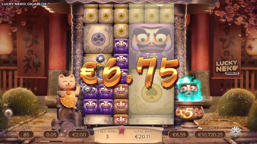 Lucky Neko Gigablox slot screen 4