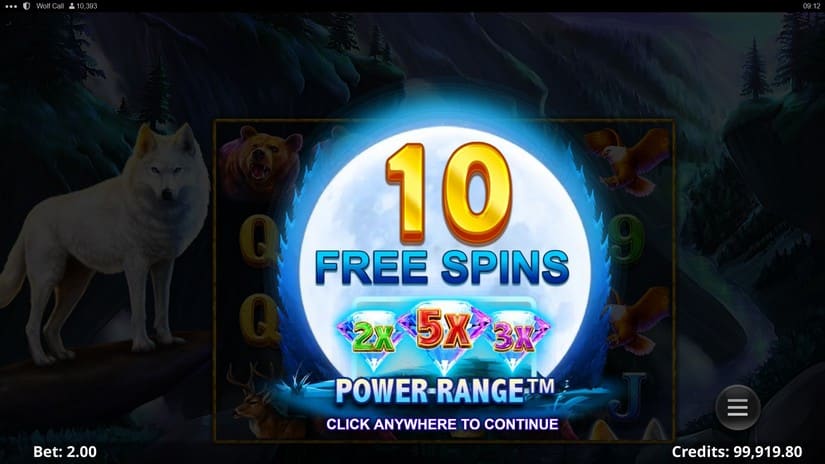 Wolf Call slot screen 3