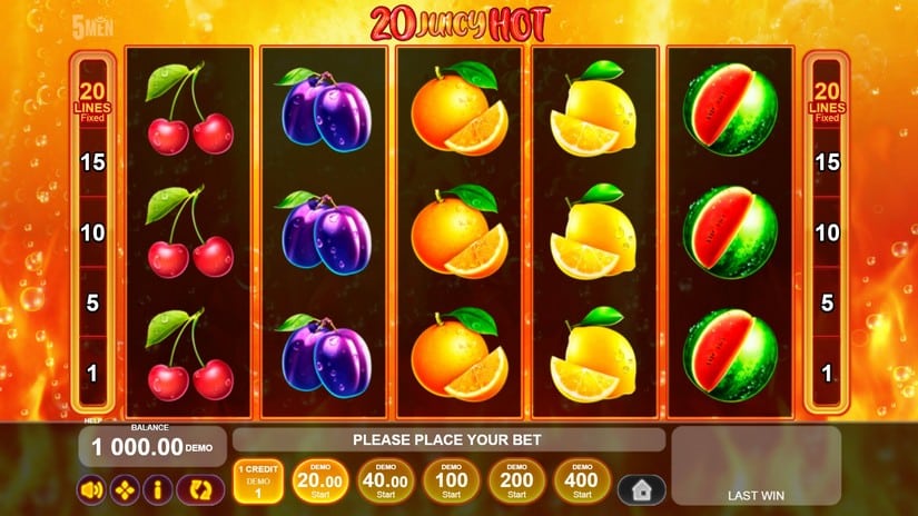 20 Juicy Hot slot screen 1