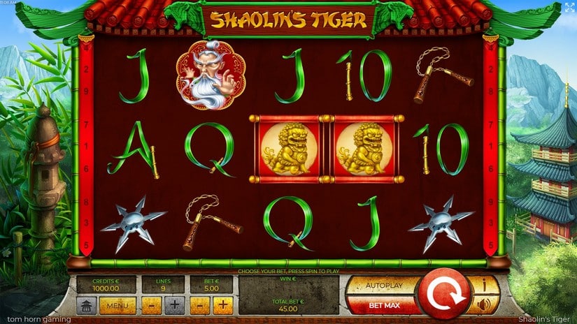 Shaolins Tiger slot screen 1