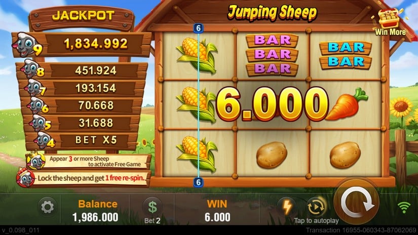 Jumping Sheep slot screen 4