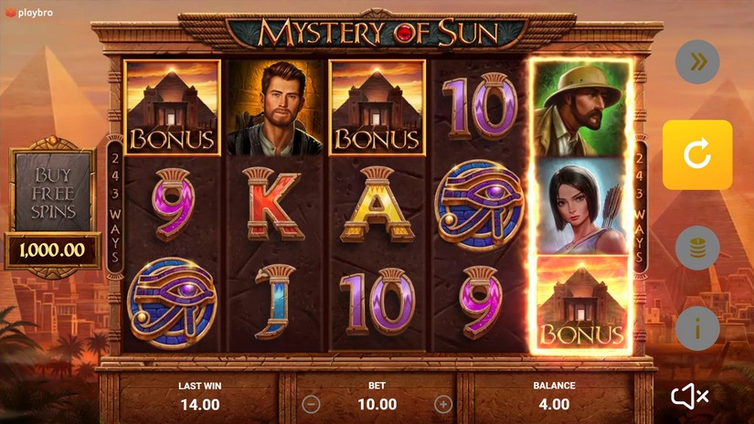 Mystery of Sun slot screen 4