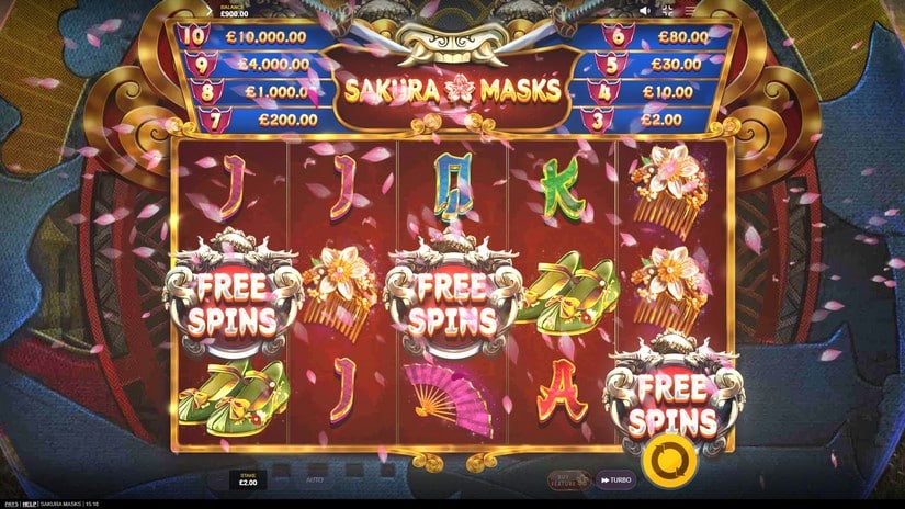 Sakura Masks slot screen 2