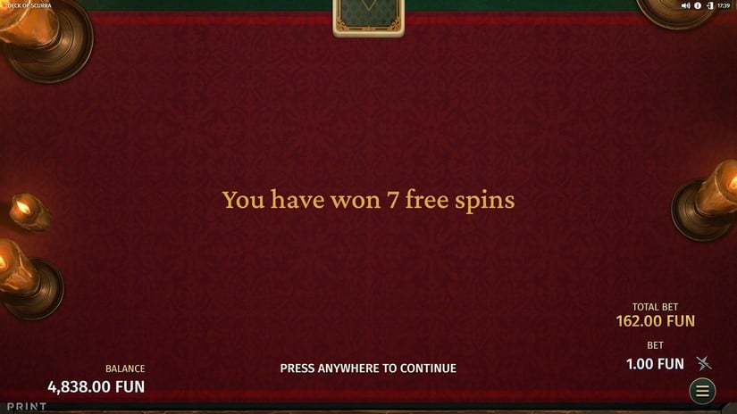 Deck of Scurra slot screen 3