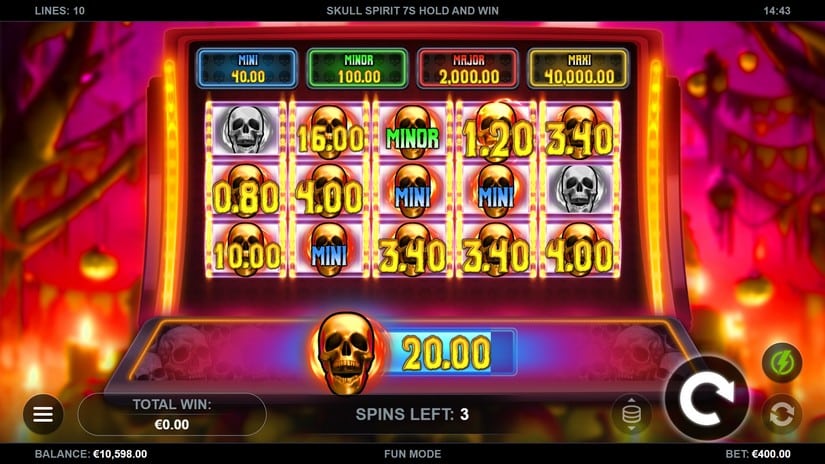 Skull Spirit 7s Hold and Win slot screen 4
