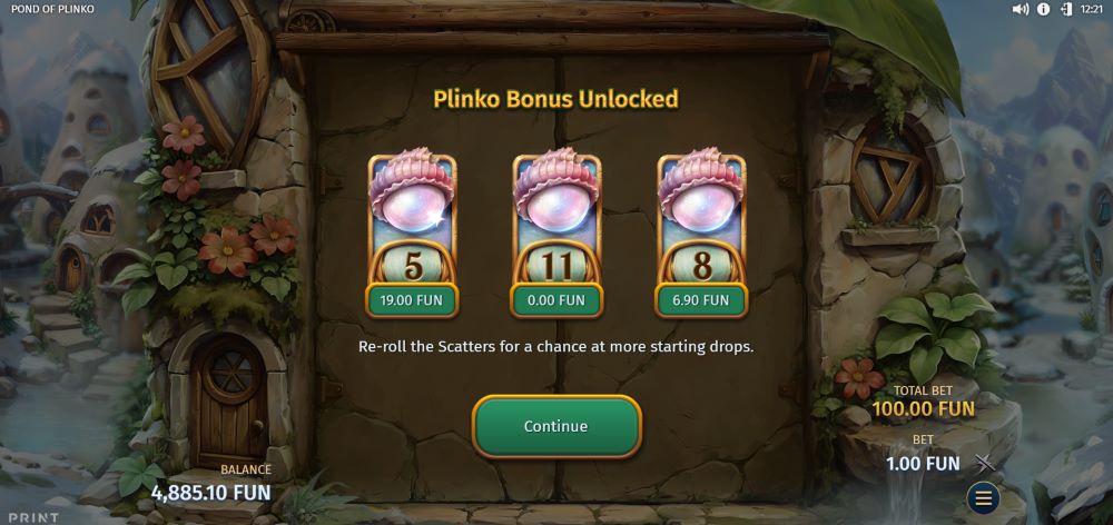 Pond of Plinko features
