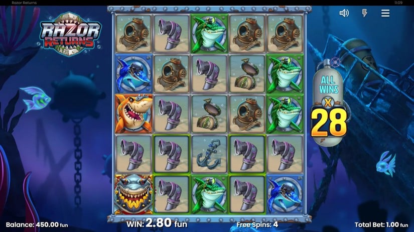 Razor Returns slot screen 5