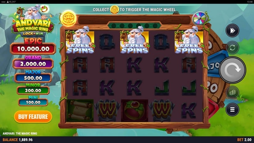 Andvari: The Magic Ring slot screen 2