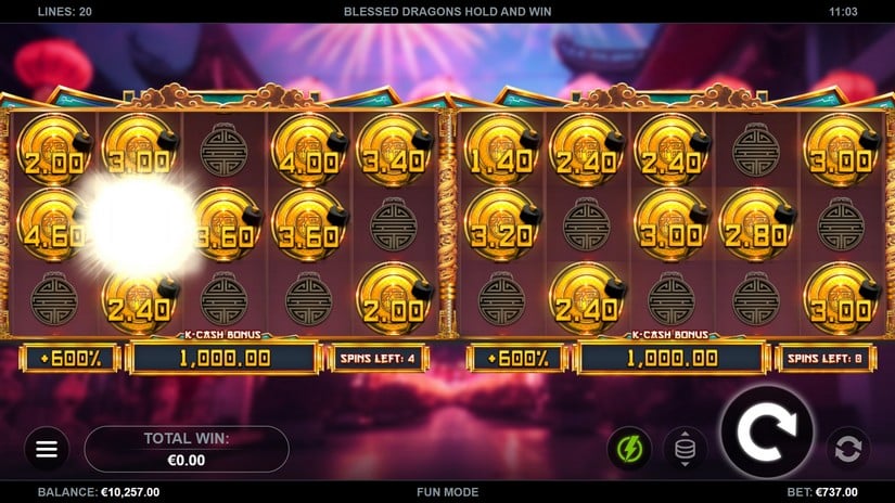 Blessed Dragons Hold and Win slot screen 1