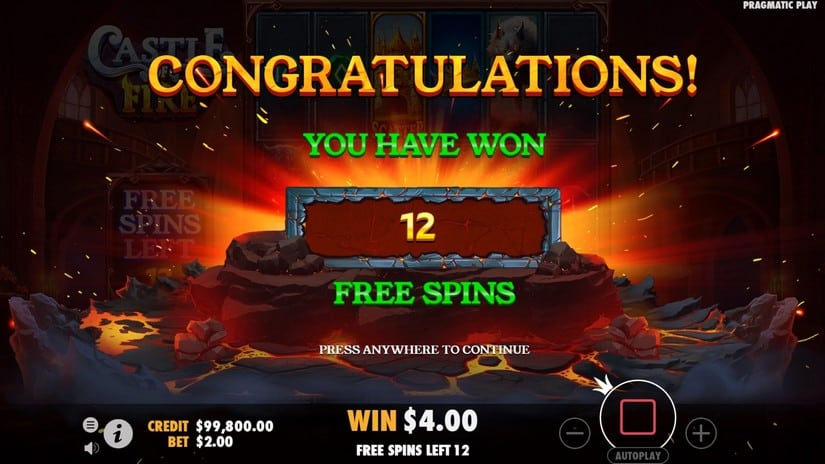 Castle of Fire slot screen 3