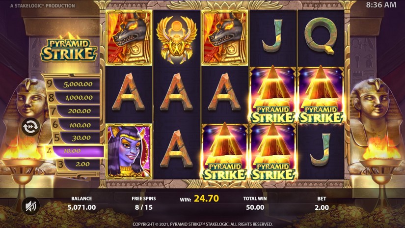 Pyramid Strike slot screen 7