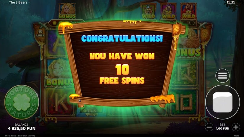 The 3 Bears slot screen 3