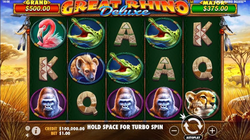 Great Rhino Deluxe slot screen 1
