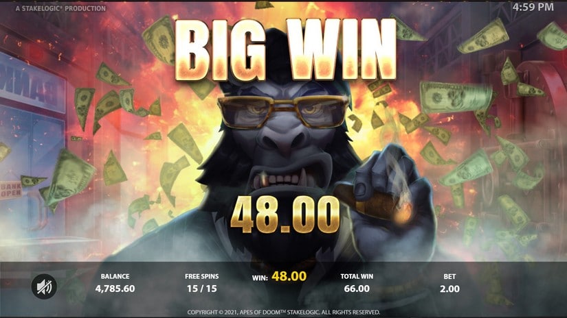 Apes of Doom slot screen 8