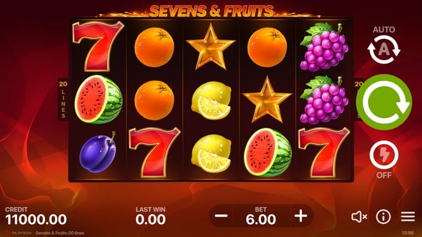 Sevens&Fruits: 20 Lines slot screen 1