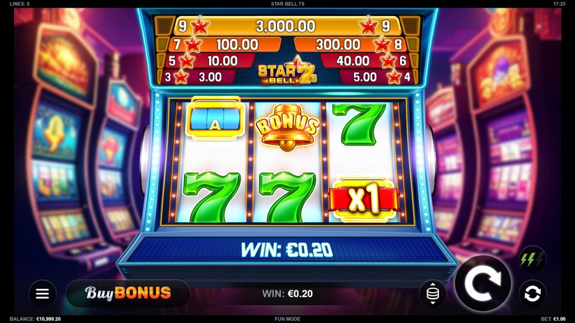 Star Bell 7s slot screen 1