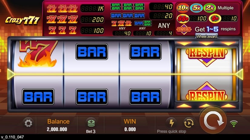 Crazy 777 Slot – RTP, Features, Free Demo Play & slot screen 1