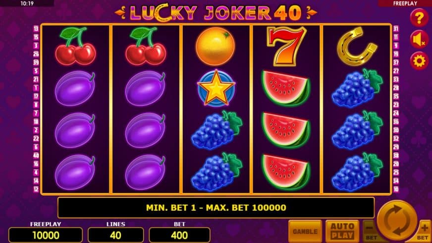 Lucky Joker 40 slot screen 1
