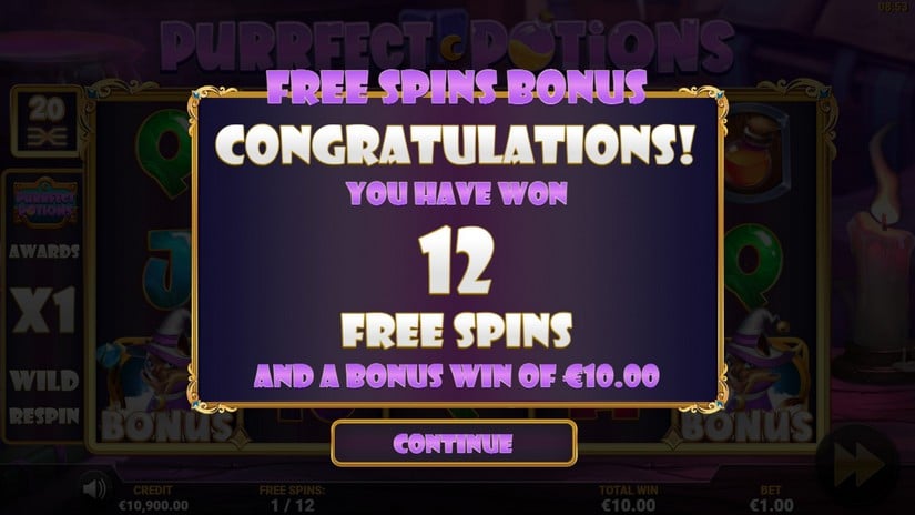 Purrfect Potions slot screen 3