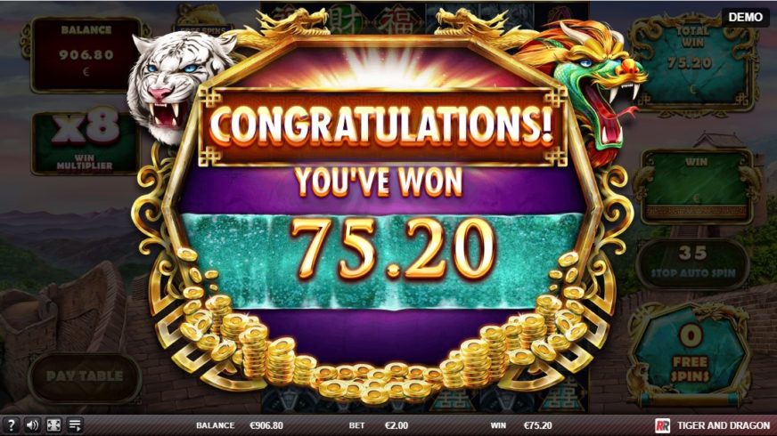 Tiger and Dragon slot screen 6