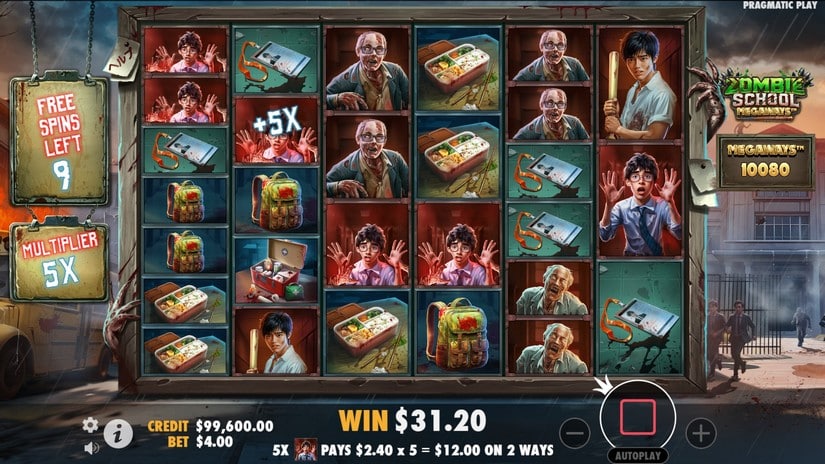 Zombie School Megaways slot screen 3
