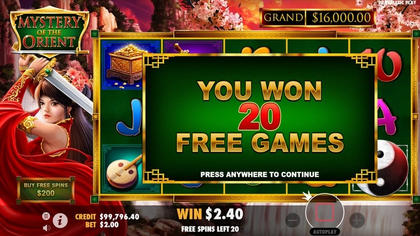 Mystery of the Orient slot screen 4
