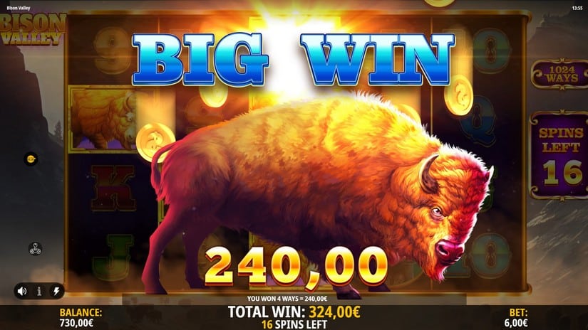 Bison Valley slot screen 6