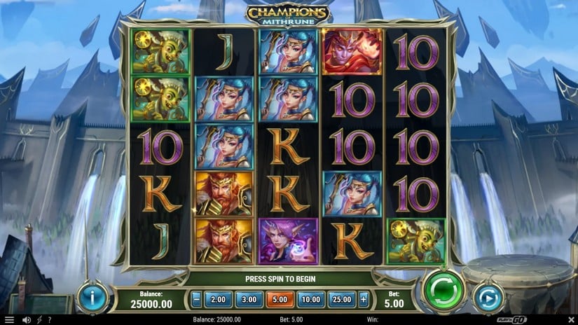 Champions of Mithrune slot screen 1