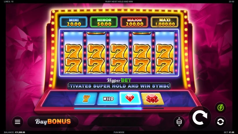 Ruby Heist Hold and Win slot screen 1