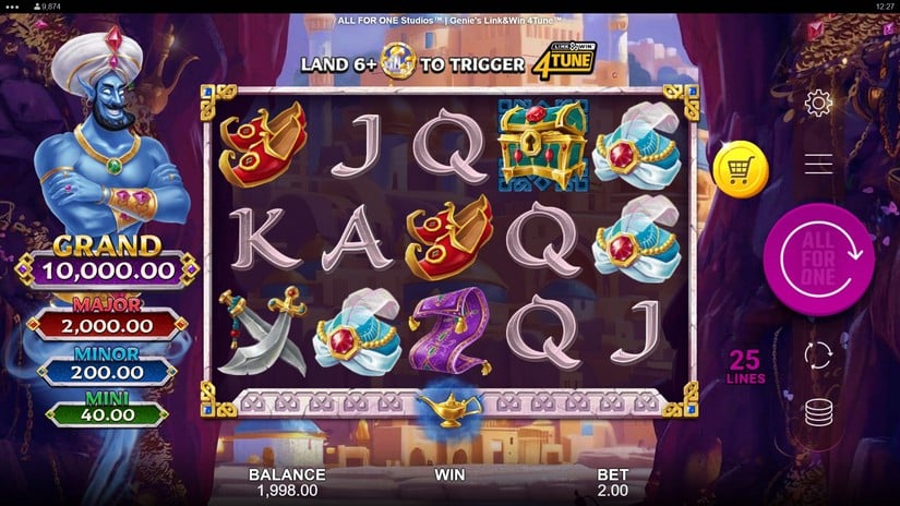Genie’s Link&Win 4Tune slot screen 4