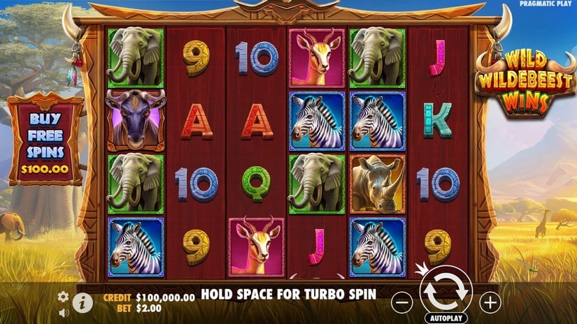 Wild Wildebeest Wins slot screen 1