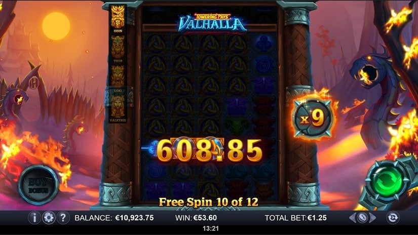 Towering Pays Valhalla slot screen 8