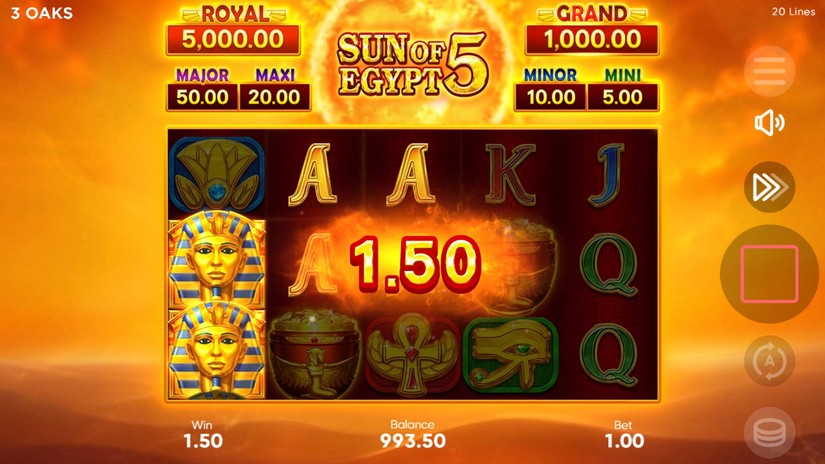 Sun of Egypt 5 slot screen 2