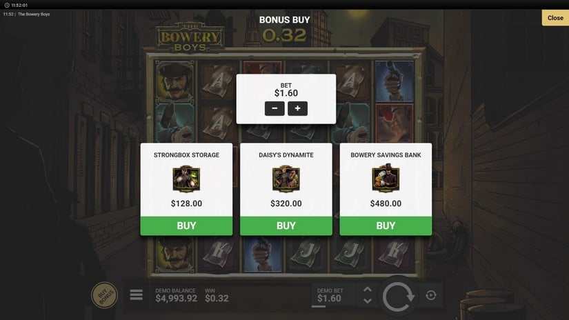 The Bowery Boys slot screen 3