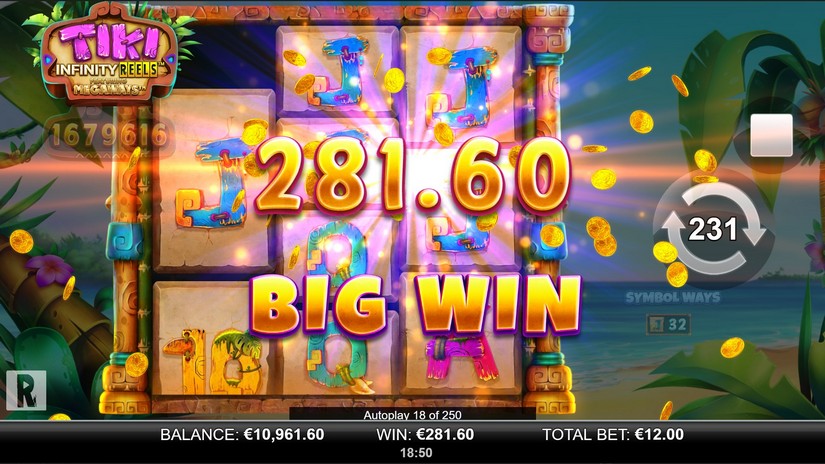 Tiki Infinity Reels Megaways slot screen 3