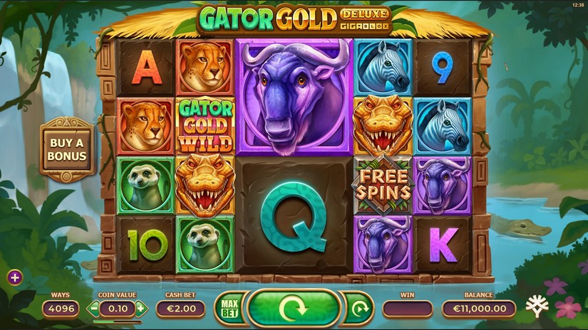 Gator Gold Deluxe Gigablox slot screen 1