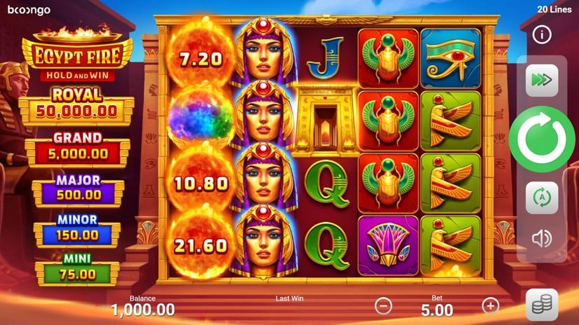 Egypt Fire slot screen 1